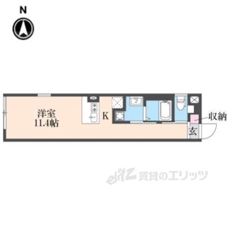 アイリス清水五条(ワンルーム/4階)の間取り写真