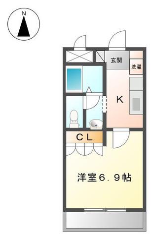 セピアコート(1K/2階)の間取り写真