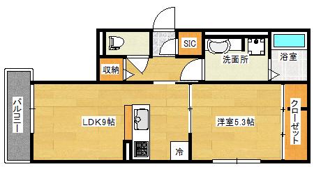グランメゾン霞(1LDK/3階)の間取り写真