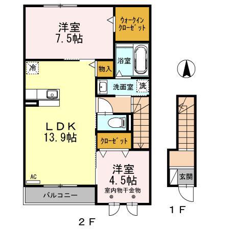 グリーンハイツ和泉II(2LDK/2階)の間取り写真