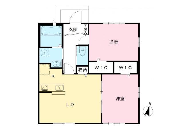 プラムコート(2LDK/1階)の間取り写真