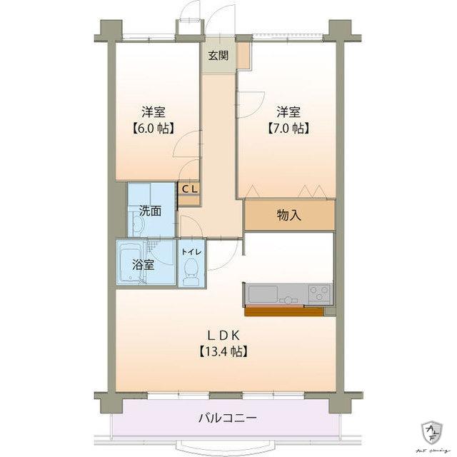 グランコリーヌ(2LDK/3階)の間取り写真