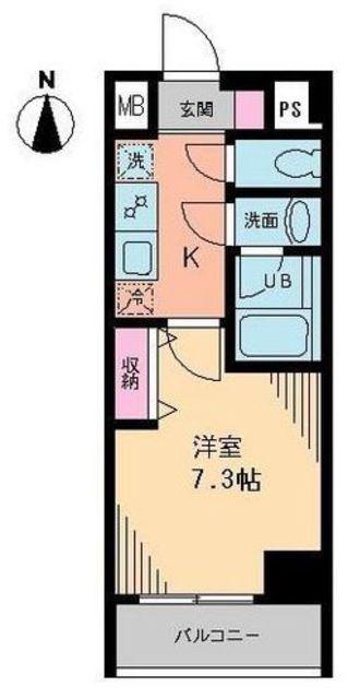 パロス・コート(1K/5階)の間取り写真
