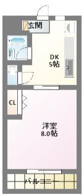 サンルートIII(1DK/3階)の間取り写真