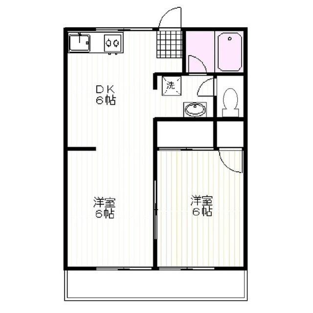 西山マンション(2DK/3階)の間取り写真