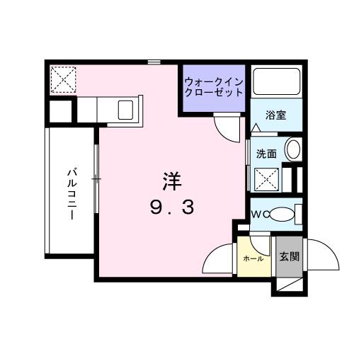 ヒカルサ明石南王子(ワンルーム/2階)の間取り写真