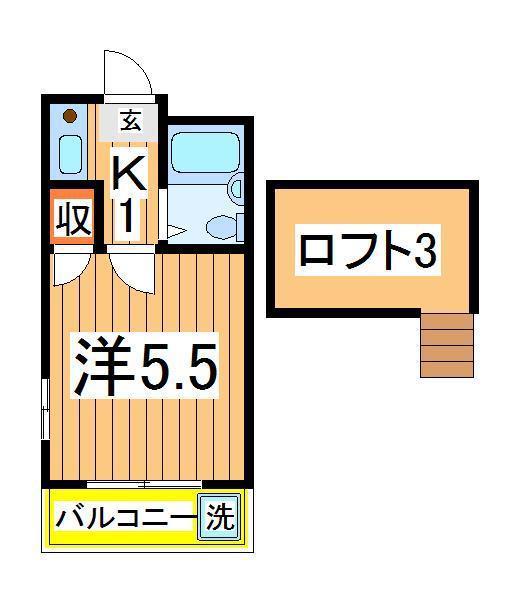 メゾンテイル(1K/1階)の間取り写真