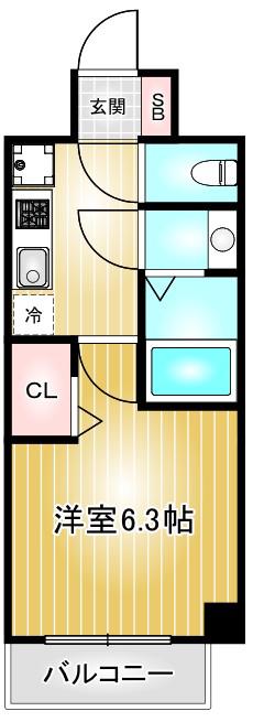 MAXIV大須観音(1K/11階)の間取り写真