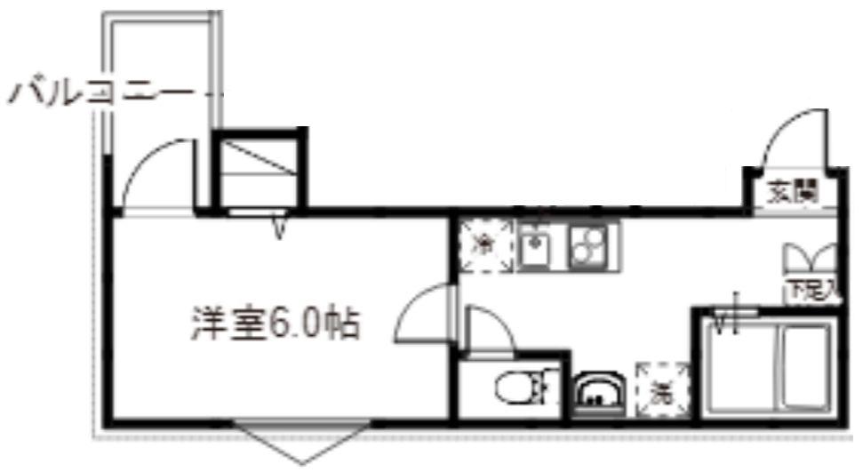 MELDIA中央区祐光4丁目(1K/2階)の間取り写真
