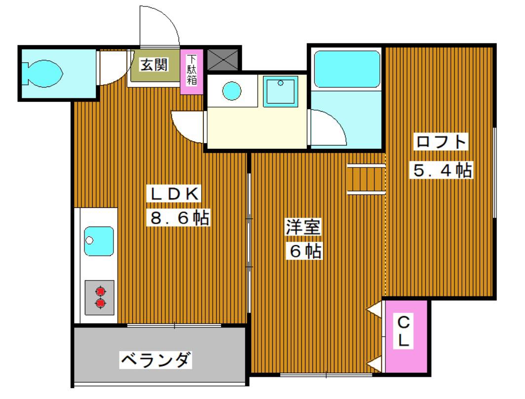 ルネ・丸美IV(1LDK/1階)の間取り写真
