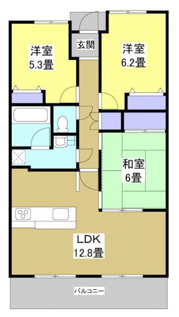 イトーピア中沢グリーンアベニュー(3LDK/4階)の間取り写真
