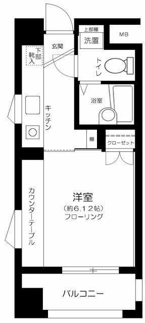 バージュアル武蔵小杉(1K/4階)の間取り写真