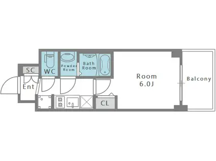 プレサンス南堀江ザ・センス(1K/9階)の間取り写真