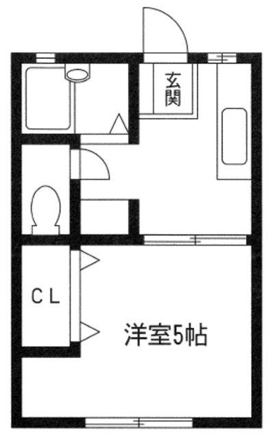 ふれあいタウンA棟(1K/1階)の間取り写真