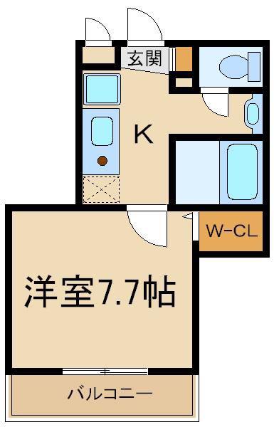 ルミエール12(1K/2階)の間取り写真