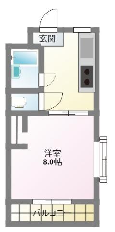 サンリバーM(1DK/1階)の間取り写真