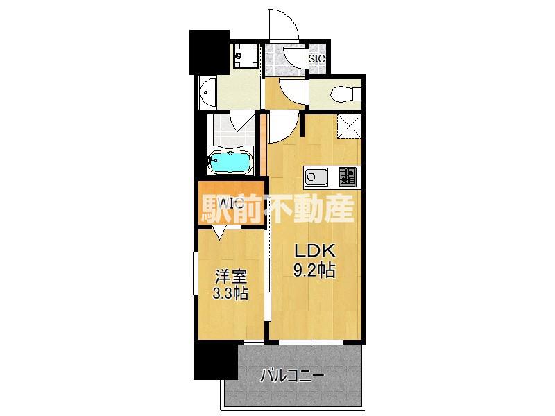 ブランシエスタ千早RJR(1LDK/8階)の間取り写真