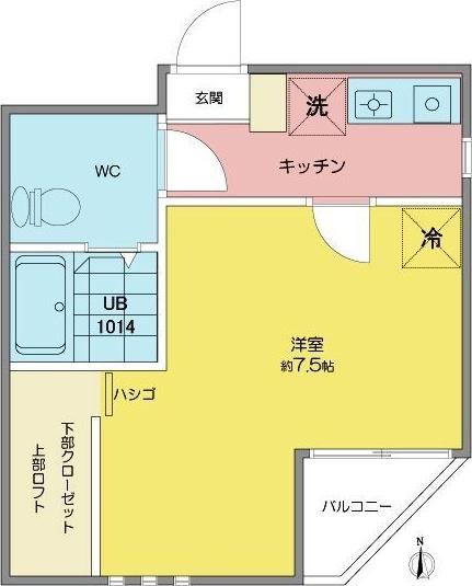 ノヴェル今池(1K/2階)の間取り写真