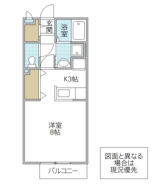 サンエムB(1K/2階)の間取り写真