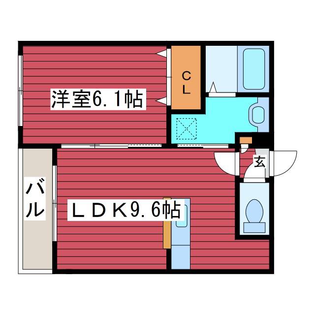 グランジェ月寒公園(1LDK/1階)の間取り写真