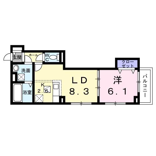 エスポワール立葉(1LDK/1階)の間取り写真