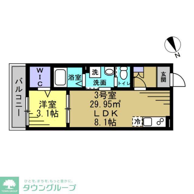 ASJ南流山(1LDK/2階)の間取り写真