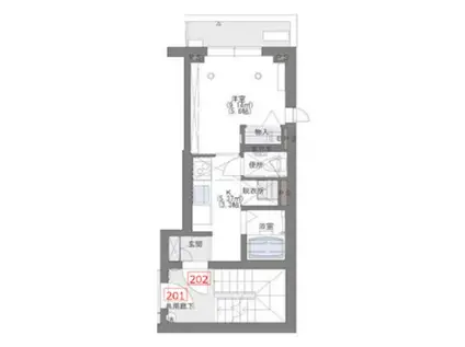 MSROOM-NERO(1K/2階)の間取り写真