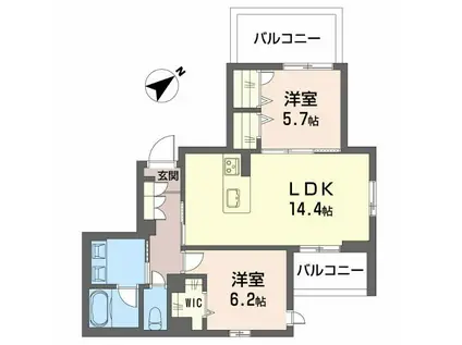 TRUST MAISON 京(2LDK/4階)の間取り写真
