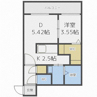 PALAZZO7/8(1DK/2階)の間取り写真