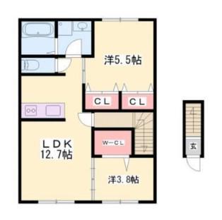 メイプルハイム(2LDK/1階)の間取り写真