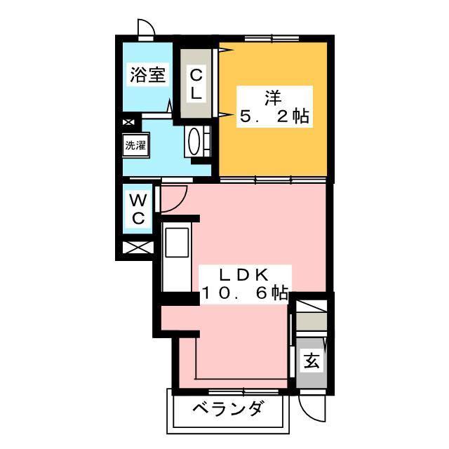 メゾンラシュレ(1LDK/1階)の間取り写真