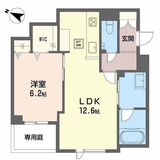 CASA ニックスV(1LDK/1階)の間取り写真