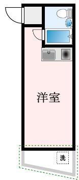 ファインコート初芝(ワンルーム/2階)の間取り写真