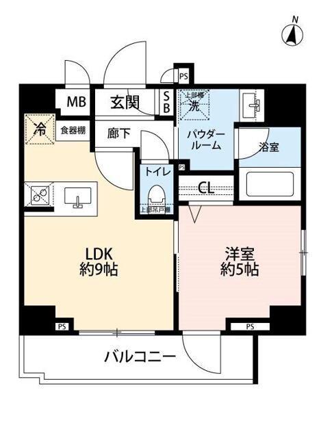 GRAND CONCIERGE 恵比寿(1DK/7階)の間取り写真
