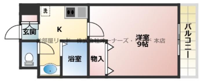 GARDEN ONE(1K/3階)の間取り写真