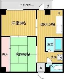 リアライズ長居(2DK/5階)の間取り写真