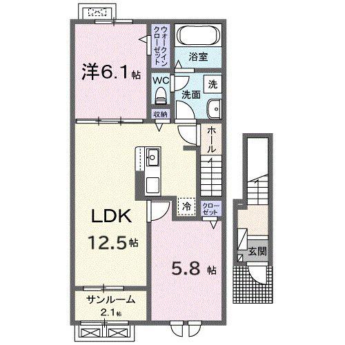 イストワール(2LDK/2階)の間取り写真