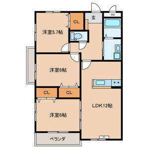 プレステージ加奈陀III(3LDK/3階)の間取り写真