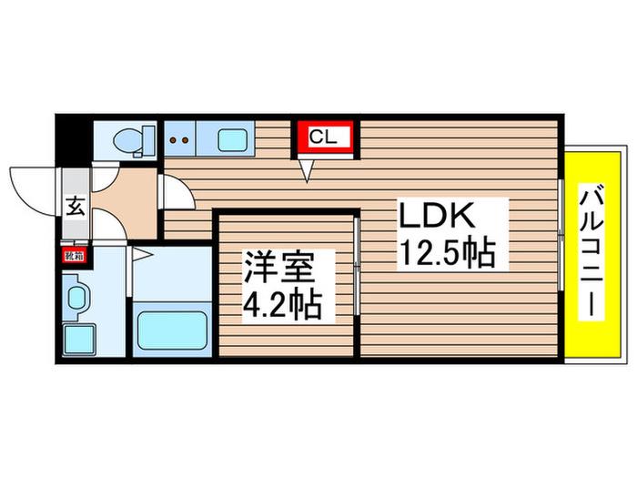 CONNECT PARK HILLS 八千代台(1LDK/8階)の間取り写真