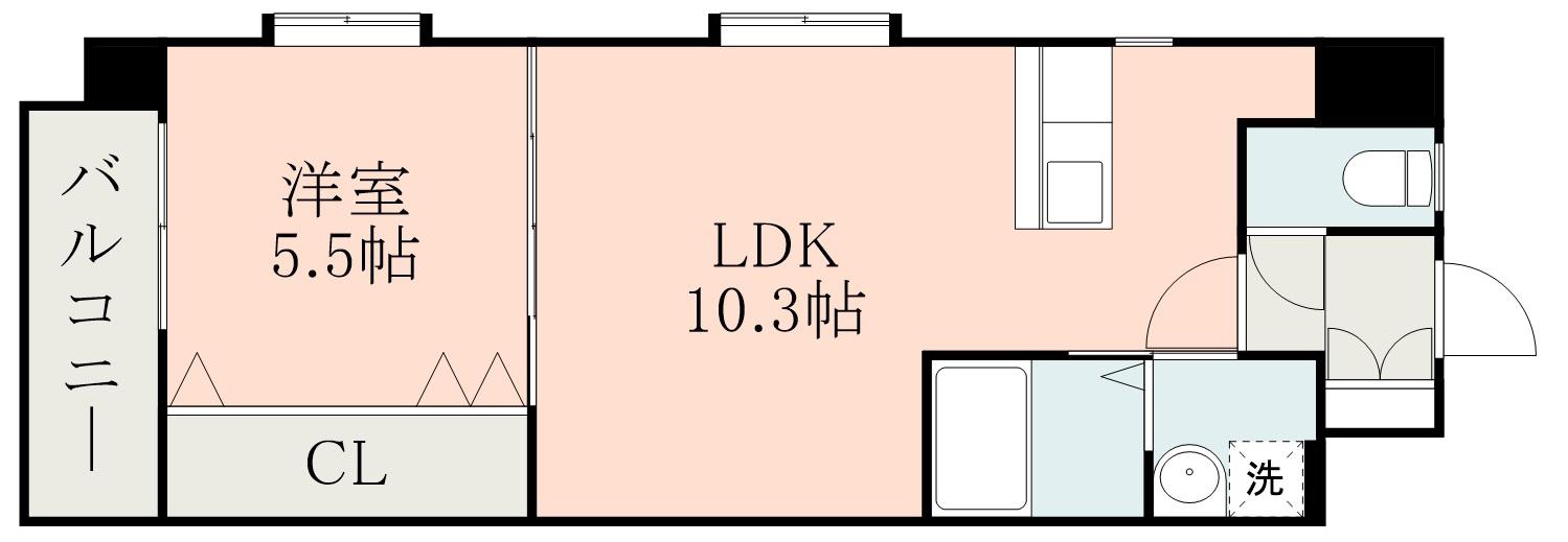 サムティ東谷山(1LDK/3階)の間取り写真
