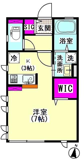 ブラン コンフォール(ワンルーム/1階)の間取り写真