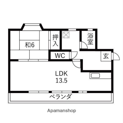 モア豊明 B棟(1LDK/4階)の間取り写真