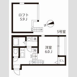 ハーモニーテラス大杉町III(1K/1階)の間取り写真