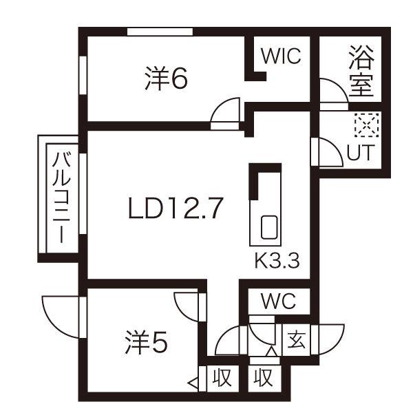 BARNEYS FORTUNATO(2LDK/4階)の間取り写真