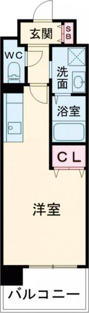 レブリアント鳥栖(ワンルーム/2階)の間取り写真