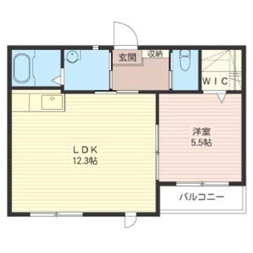 ニコ・アベニューA(1LDK/2階)の間取り写真