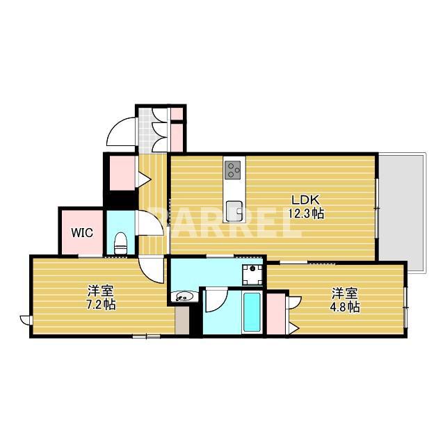 シャーメゾン豊中(2LDK/3階)の間取り写真