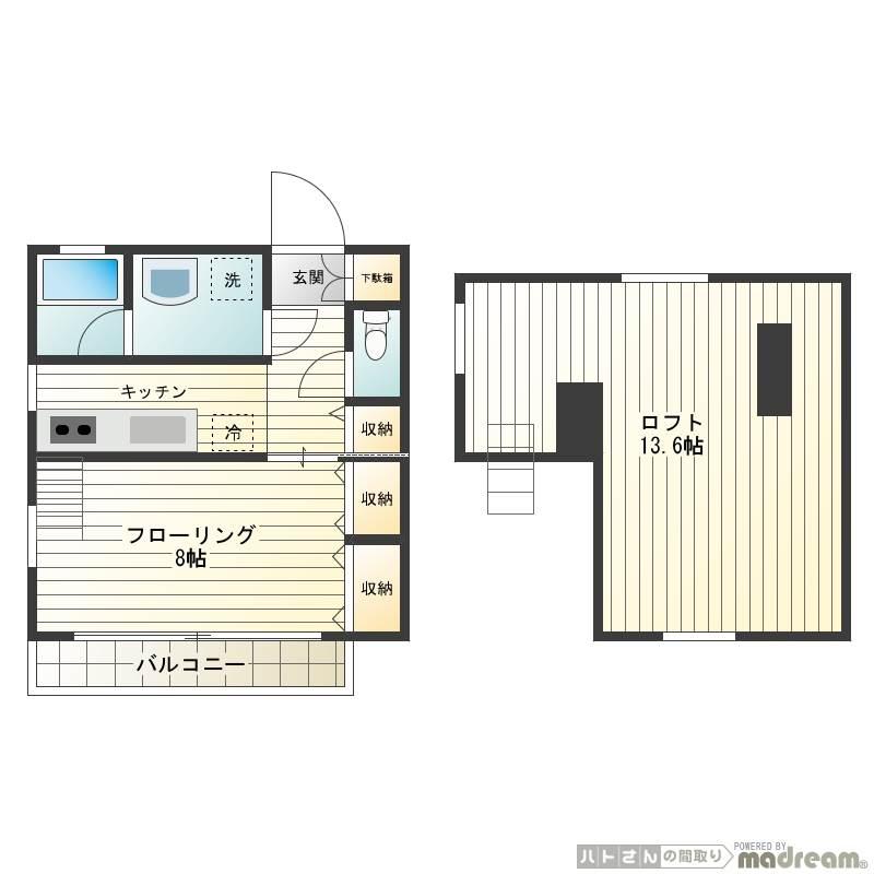 APT・UCHIDA(1K/2階)の間取り写真