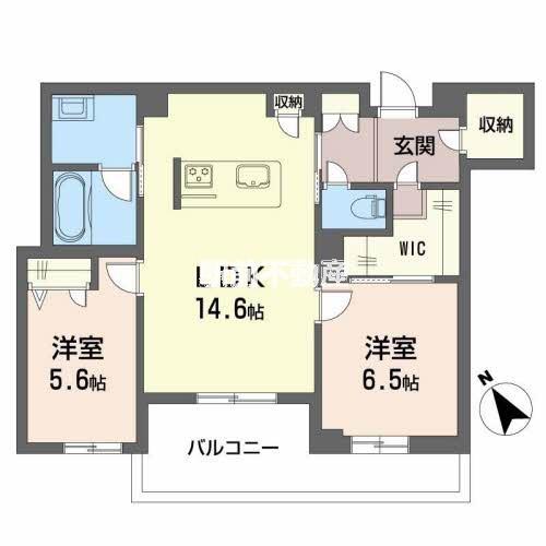 シャーメゾン ヴィラ 平田台(2LDK/3階)の間取り写真