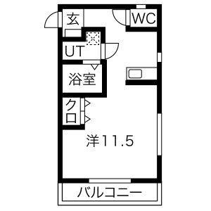 GOOD LUCK(1K/4階)の間取り写真